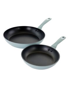 Oster Lynhurst 2 Piece Aluminum Nonstick Frying Pan Set in Blue
